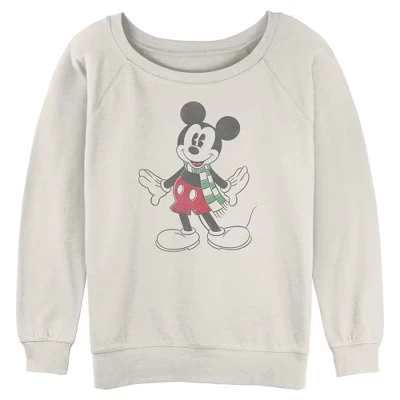 Юниорская женская толстовка Mickey & Friends с рождественским классическим шарфом в позе белой цапли