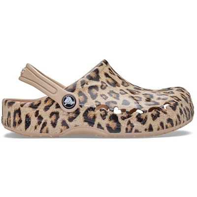 Детские сабо crocs baya, золотисто-леопардовый
