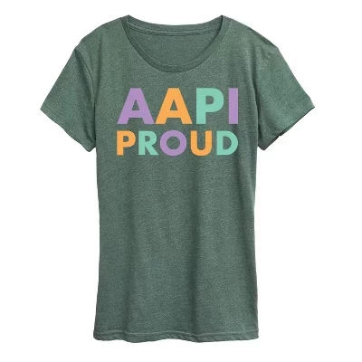 Женская футболка AAPI Proud с коротким рукавом и графическим рисунком heather juniper