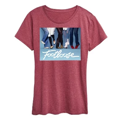 Женская футболка Footloose Shoes Don't Matter с принтом, бордовая