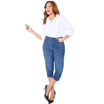 Миниатюрные джинсовые капри прямого кроя с умеренными формами heritage wash