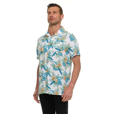Мужская рубашка Aloha на пуговицах с коротким рукавом – мягкая на ощупь, впитывающая влагу, легкая в уходе, белого цвета