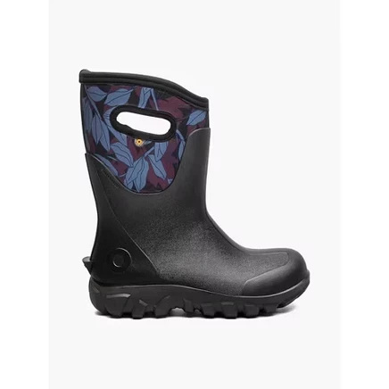 Женские водонепроницаемые зимние ботинки Bogs Classic Seamless Mid, черные с принтом