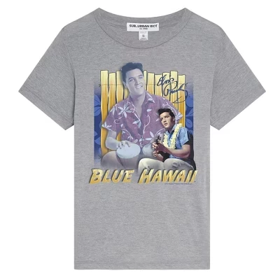 Женская облегающая футболка Athletic heather Blue Hawaii с коротким рукавом