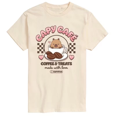Men's -  - Capy Cafe Short Sleeve Graphic T-Shirt cream