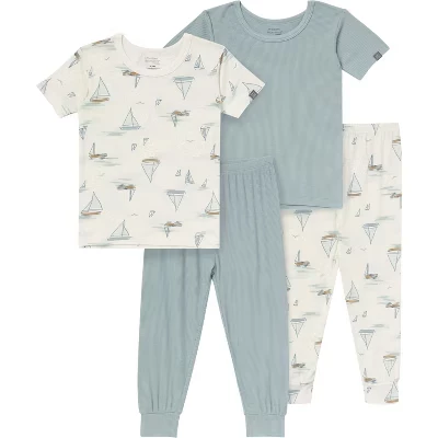 Пижамный комплект Modern Moments™ от Gerber для малышей, нейтральный в гендерном отношении, из 4 предметов в обтяжку.