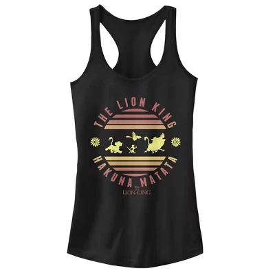 Женская майка для бега Juniors Womens Lion King Sunshine Hakuna Matata черный