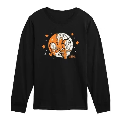 Футболка для мальчиков - Спайди и его удивительные друзья - Halloween Moon с длинным рукавом и рисунком, черная
