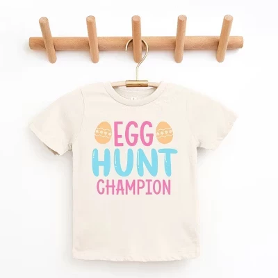 Кремовая футболка с коротким рукавом Egg Hunt Champion для малышей