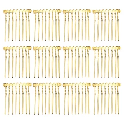 Женские заколки-гребни Unique Bargains, 12 шт, золотистые