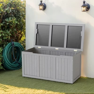 Деревянный ящик для хранения Whisen Patio 424 л, серый