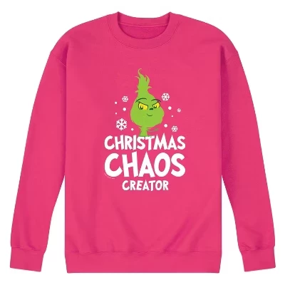Мужская флисовая толстовка Little Grinch Christmas Chaos Creator с графическим рисунком пурпурного цвета