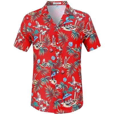 Мужская гавайская рубашка Yesfashion, красная