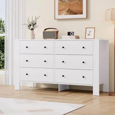 Комод COZONY 127 см с 6 ящиками, белый