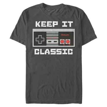 Мужская футболка NES Classic Controller с принтом древесного угля