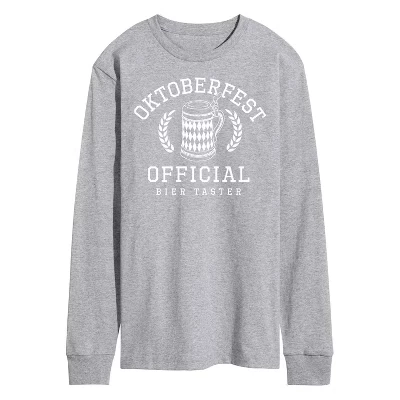 Мужская футболка с длинным рукавом Athletic heather с графическим рисунком - - - Официальный дегустатор Октоберфеста