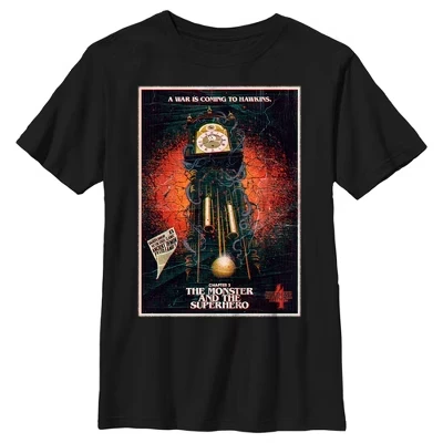 Футболка для мальчиков Stranger Things Monster, черная