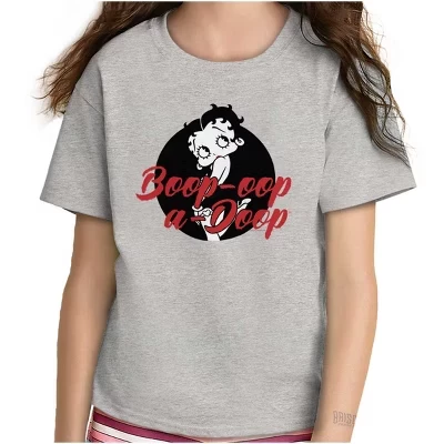 Betty Boop Oop a Doop Милая детская футболка с героями мультфильмов для девочек, лицензированные футболки