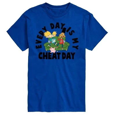 Мужская футболка с коротким рукавом Cheat Day с графическим рисунком синего цвета