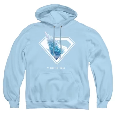 Мужская толстовка с капюшоном Fortress of Solitude Shield светло-голубого цвета