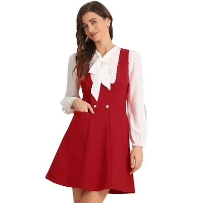Женское платье INSPIRE CHIC двубортное, красное