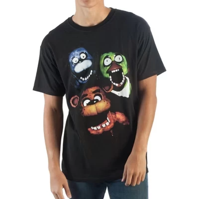 Мужская футболка Five Nights at Freddy's с изображением Чики Фазбер и Бонни, черная