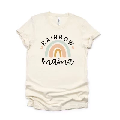 Женская футболка Rainbow Mama с коротким рукавом и графическим принтом кремового цвета