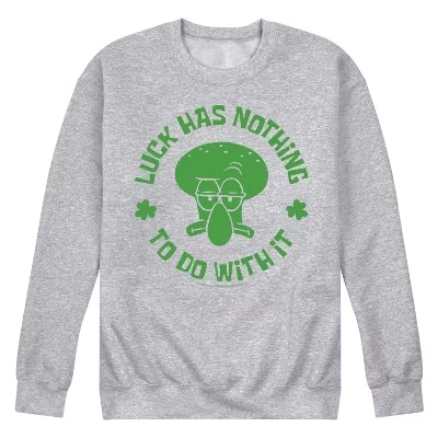 Мужская - Губка Боб Квадратные штаны - Флисовая толстовка Squidward Luck с графическим рисунком athletic heather