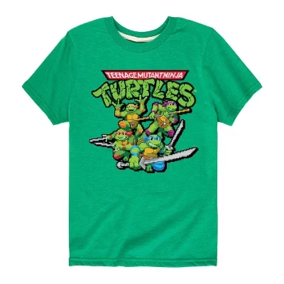 Футболка для мальчиков TMNT, игровая группа, зеленая