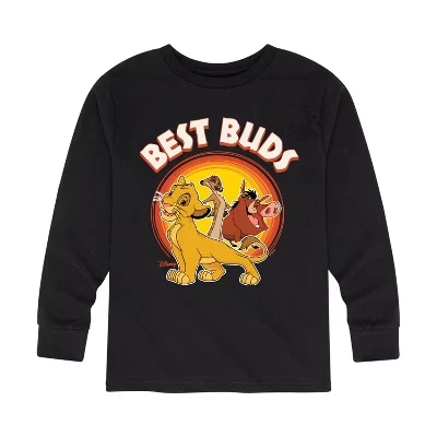 Футболка с длинными рукавами и рисунком Simba, Pumba Baa и Timon Best Buds, черная
