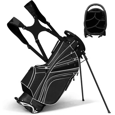 Подставка для гольфа Cart Bag Club с 6-полосным разделителем Органайзер для переноски Карманы для хранения Черный