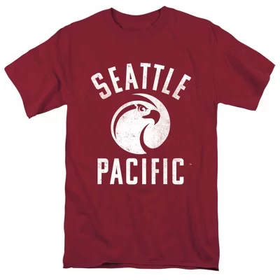 Мужская футболка большого размера Seattle Pacific University гранатового цвета