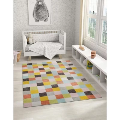 Домашний тканый коврик в клетку Whimsy Kids Checks