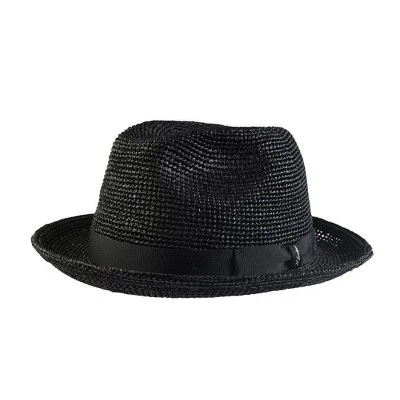 Мужская шляпа Wigens из рафии с лентой, черная
