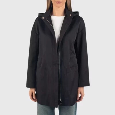 Женский дождевик Alpine Swiss Lorie с отстегивающимся капюшоном, черный
