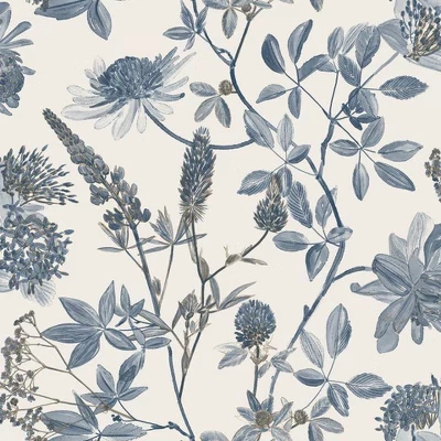 Обои veer decor botanical blueprint, синие