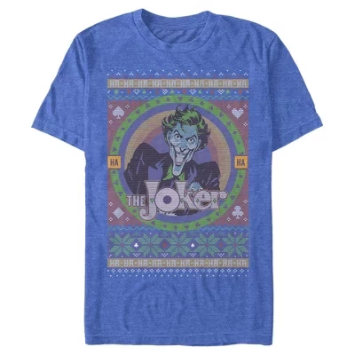 Мужская футболка DC Batman Joker Christmas, синяя