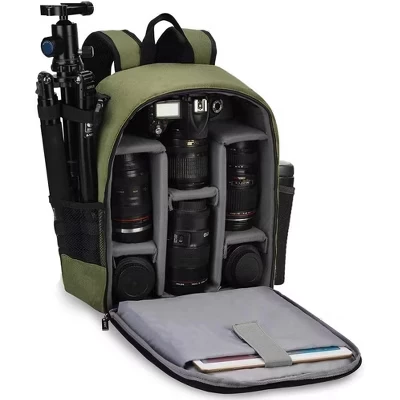 Professional Waterproof DSLR Camera Backpack – Compatible with Sony, Canon & Nikon, Hard Shell Photography Bag green