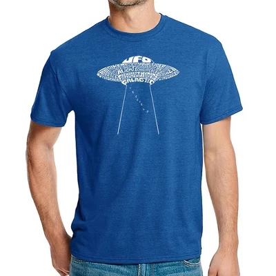 Мужская футболка премиум-класса с надписью Word Art - Flying Saucer UFO royal