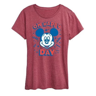 Женская футболка с коротким рукавом Mickey & Friends с графическим рисунком бордового цвета