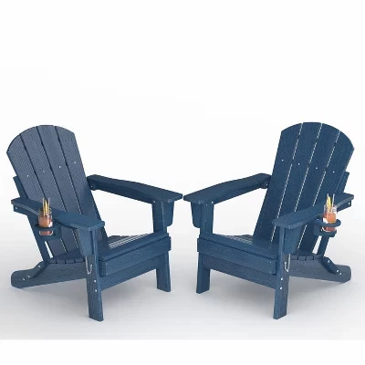 Складной стул Adirondack | Устойчивый к атмосферным воздействиям полиэтилен высокой плотности с текстурой дерева | Вместимостью 380 фунтов из синтетического дерева для патио | для улицы, веранды, сада