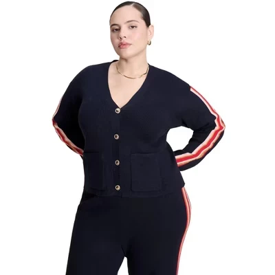 Женский кардиган Eloquii Lurex Stripe, многоцветный