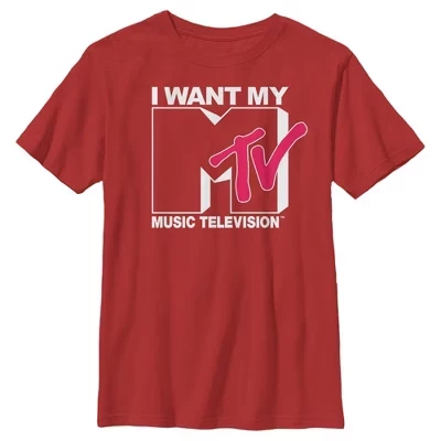 Мужская футболка I Want My Music Television красного цвета