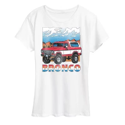 Женская футболка Bronco Mountain View с коротким рукавом и рисунком, белая
