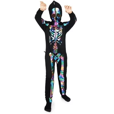 Детский костюм Tipsy Elves «Скелет» с маской, переливчатый