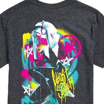 Men's -  - Ghost Spider Spray Paint Short Sleeve Graphic T-Shirt heather charcoal