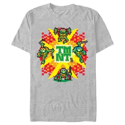 Мужская футболка с черепашками Pixel Boom Turtles athletic heather