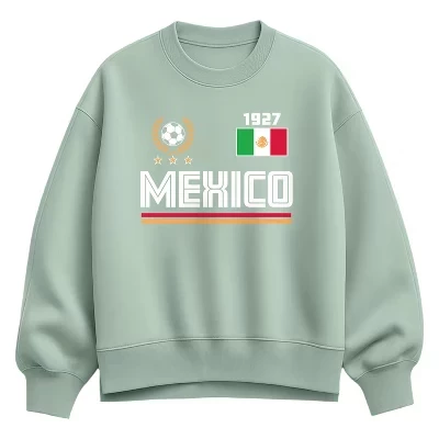 Женская футбольная майка Mexico Soccer, объемная флисовая толстовка с капюшоном seafoam