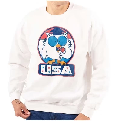 Толстовка Tootsie Mr Owl USA American Patriot для мужчин или женщин с лицензией белого цвета