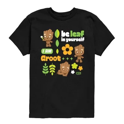 Boys' - Guardians Of The Galaxy - Groot Grid Short Sleeve Graphic T-Shirt black